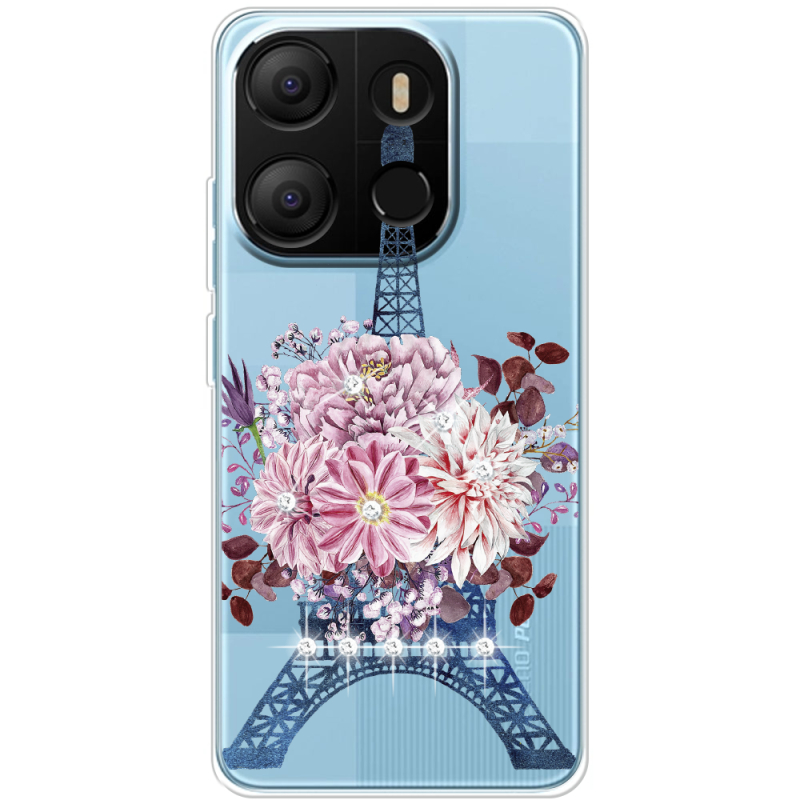 Чехол со стразами BoxFace Tecno POP 7 Eiffel Tower