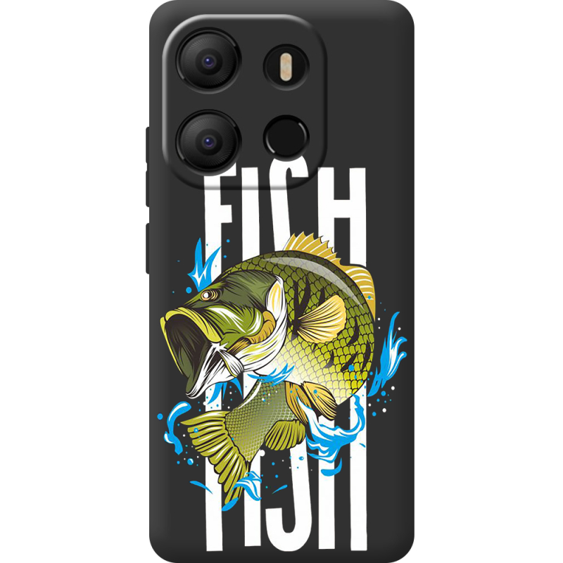 Черный чехол BoxFace Tecno POP 7 Fish