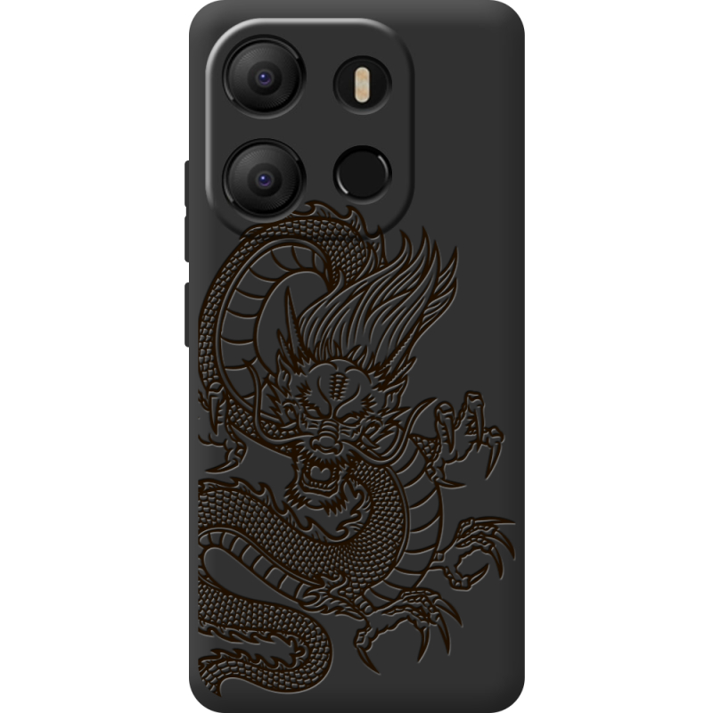 Черный чехол BoxFace Tecno POP 7 Chinese Dragon