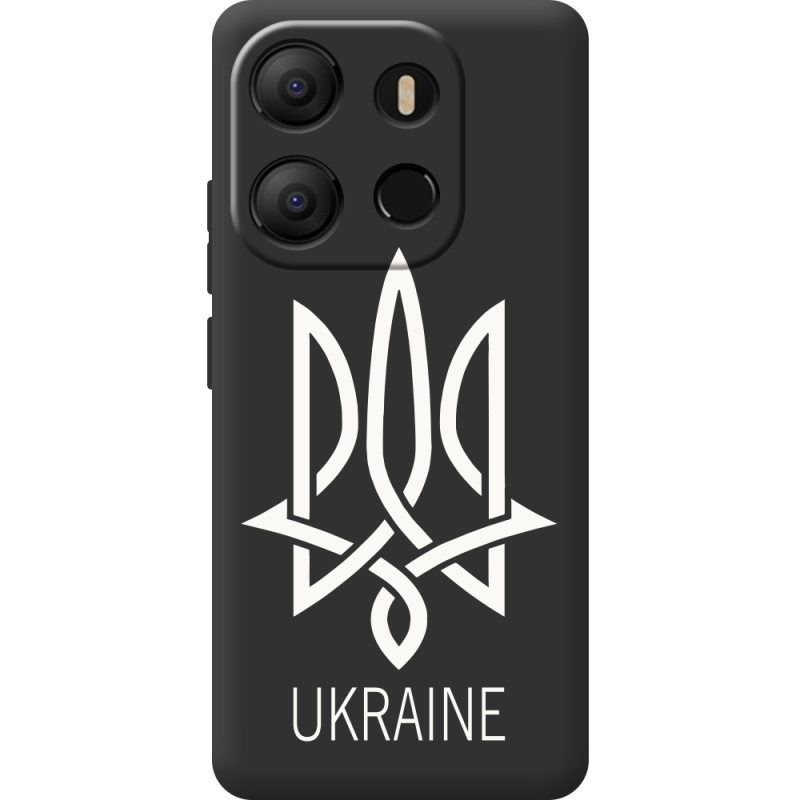 Черный чехол BoxFace Tecno POP 7 Тризуб монограмма ukraine