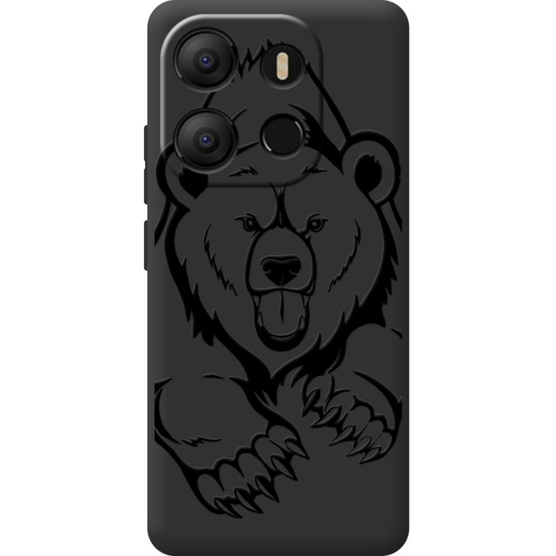 Черный чехол BoxFace Tecno POP 7 Grizzly Bear