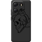 Черный чехол BoxFace Tecno POP 7 Skull and Roses