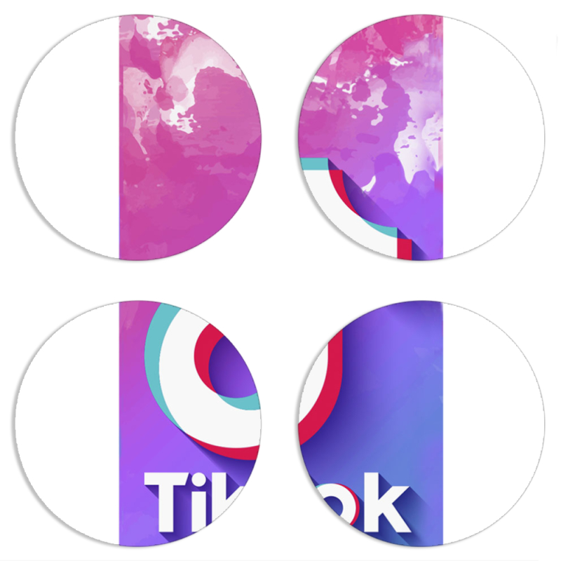 Магнитные фотопазлы круги d55 набор 4 штуки TikTok