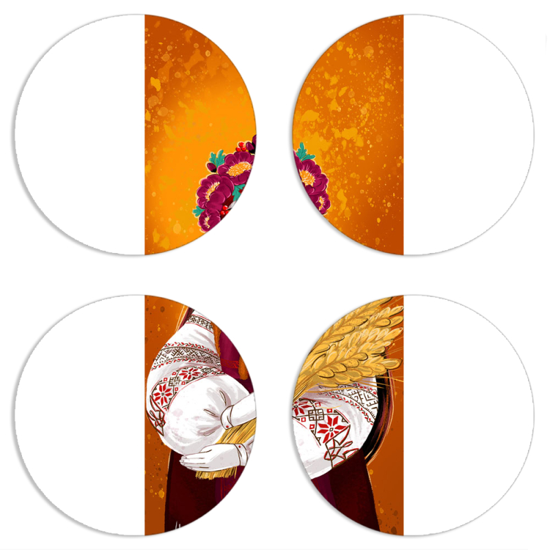 Магнитные фотопазлы круги d55 набор 4 штуки Motanka by H Soldatkina