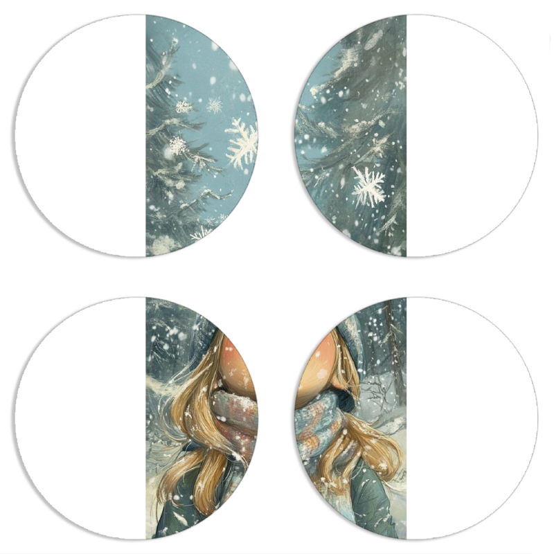 Магнитные фотопазлы круги d55 набор 4 штуки Смак дитинства