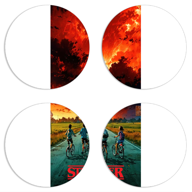 Магнитные фотопазлы круги d55 набор 4 штуки 