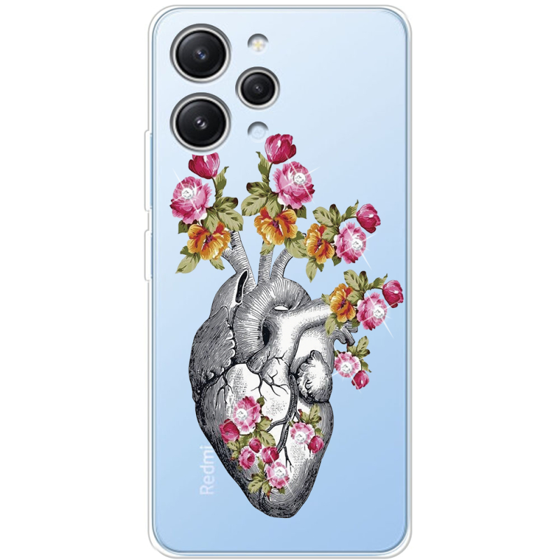 Чехол со стразами Xiaomi Redmi 12 Heart