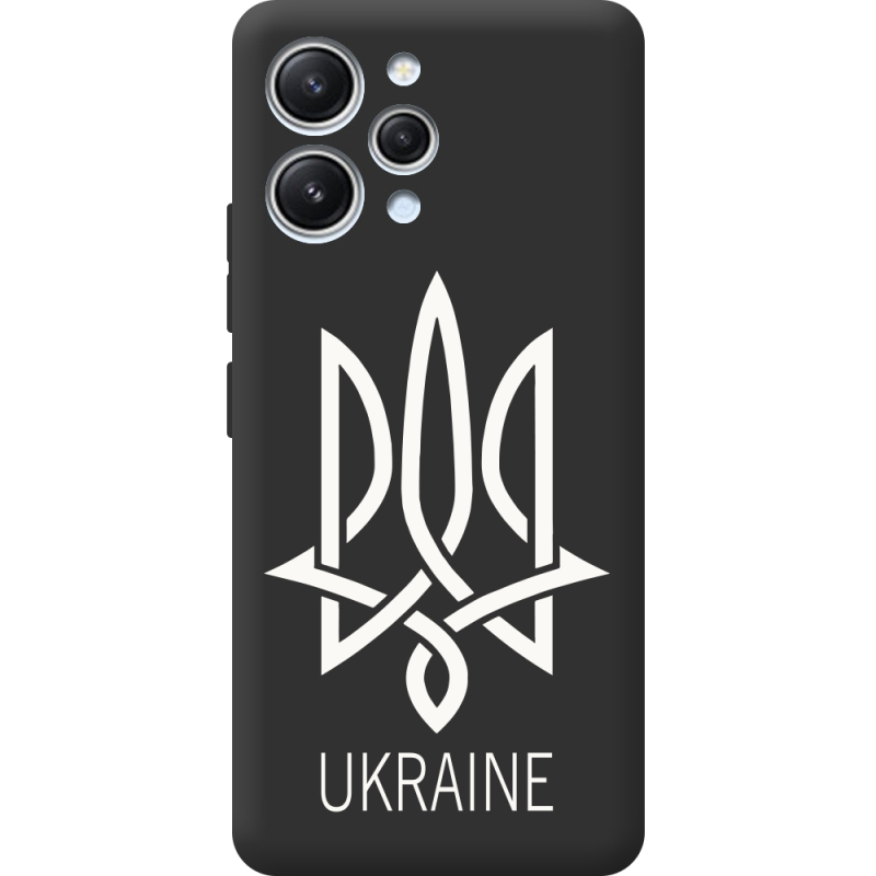 Черный чехол BoxFace Xiaomi Redmi 12 Тризуб монограмма ukraine