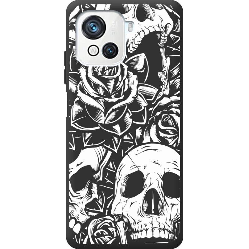 Черный чехол BoxFace Blackview Oscal C80 Skull and Roses