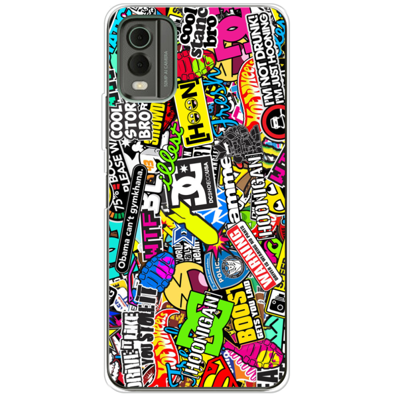 Чехол BoxFace Nokia C32 Multicolored Inscriptions