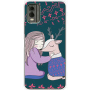 Чехол BoxFace Nokia C32 Girl and deer