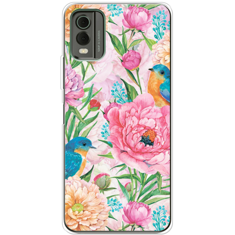 Чехол BoxFace Nokia C32 Birds in Flowers