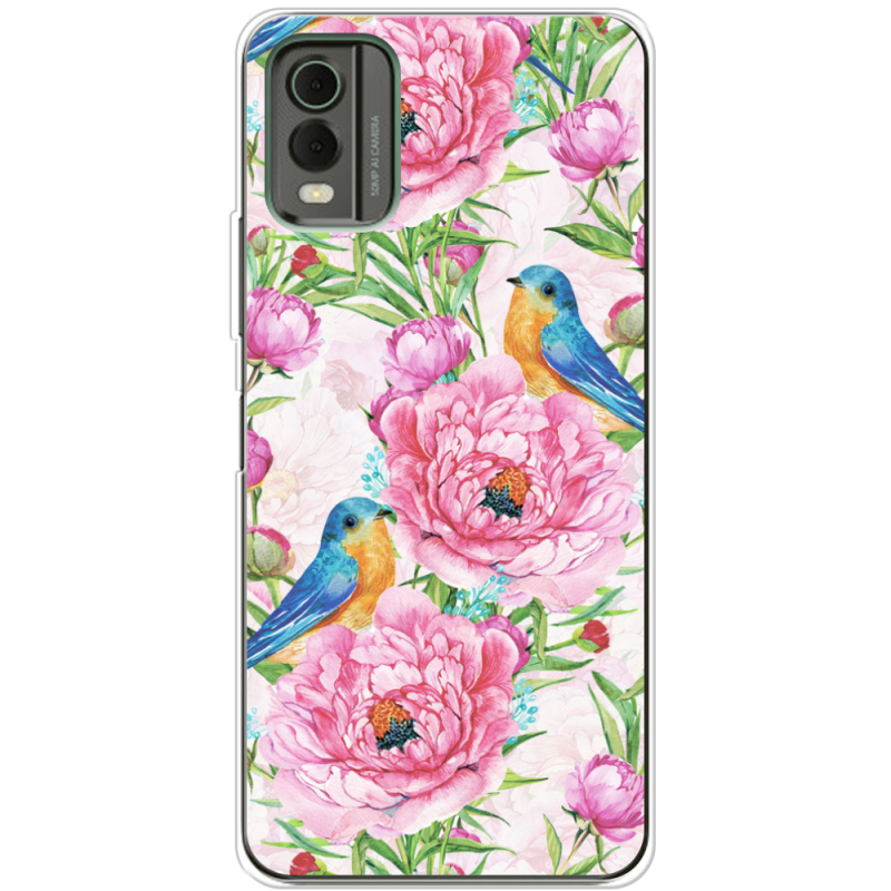 Чехол BoxFace Nokia C32 Birds and Flowers