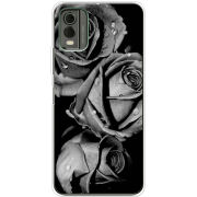 Чехол BoxFace Nokia C32 Black and White Roses