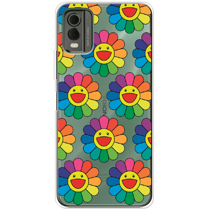 Прозрачный чехол BoxFace Nokia C32 Hippie Flowers