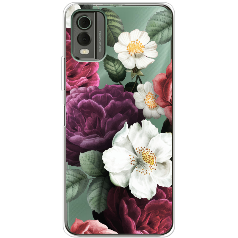 Прозрачный чехол BoxFace Nokia C32 Floral Dark Dreams