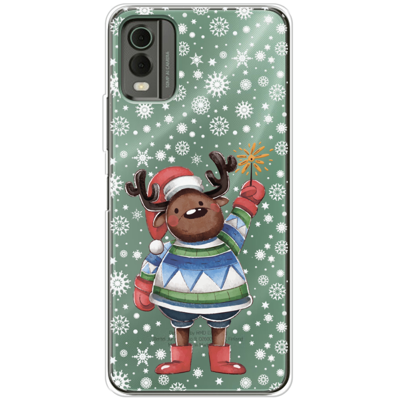 Прозрачный чехол BoxFace Nokia C32 Christmas Deer with Snow