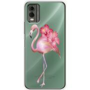 Прозрачный чехол BoxFace Nokia C32 Floral Flamingo
