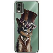 Прозрачный чехол BoxFace Nokia C32 Steampunk Cat