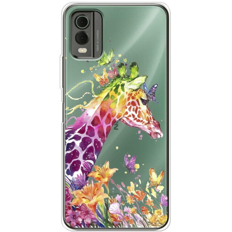 Прозрачный чехол BoxFace Nokia C32 Colorful Giraffe