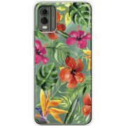 Прозрачный чехол BoxFace Nokia C32 Tropical Flowers