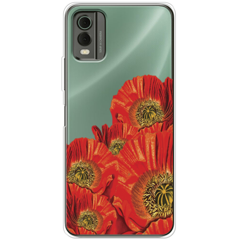 Прозрачный чехол BoxFace Nokia C32 Red Poppies