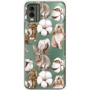 Прозрачный чехол BoxFace Nokia C32 Cotton and Rabbits