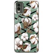 Прозрачный чехол BoxFace Nokia C32 Cotton flowers