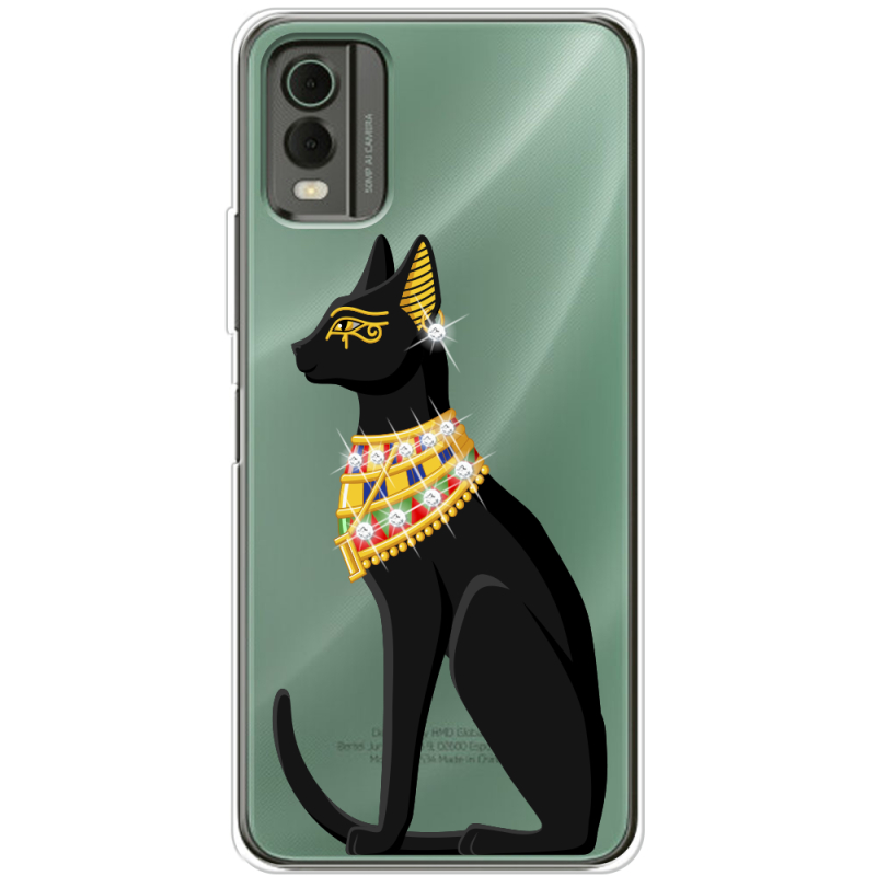 Чехол со стразами Nokia C32 Egipet Cat