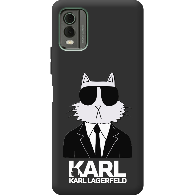 Черный чехол BoxFace Nokia C32 Cat in Black