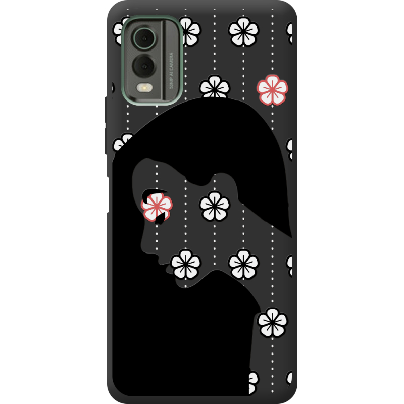 Черный чехол BoxFace Nokia C32 Flower Hair