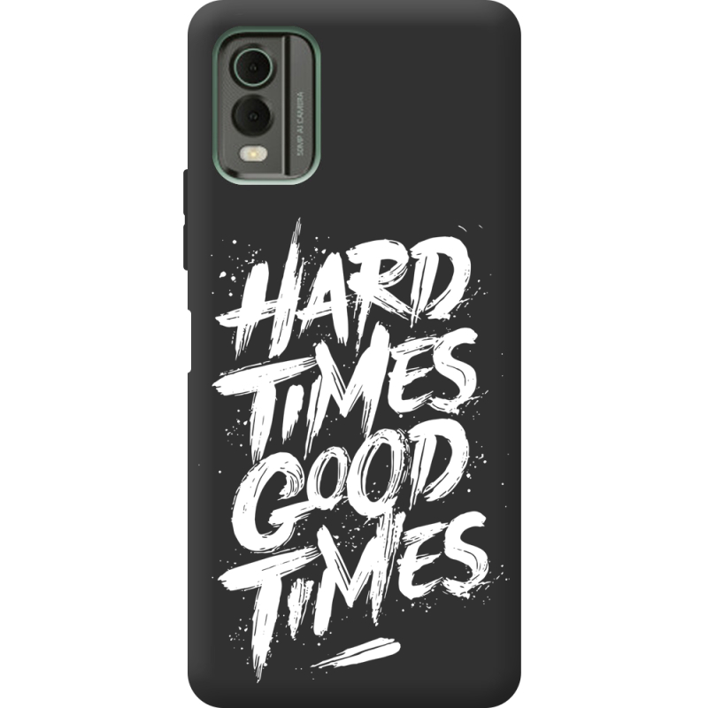 Черный чехол BoxFace Nokia C32 Hard Times Good Times