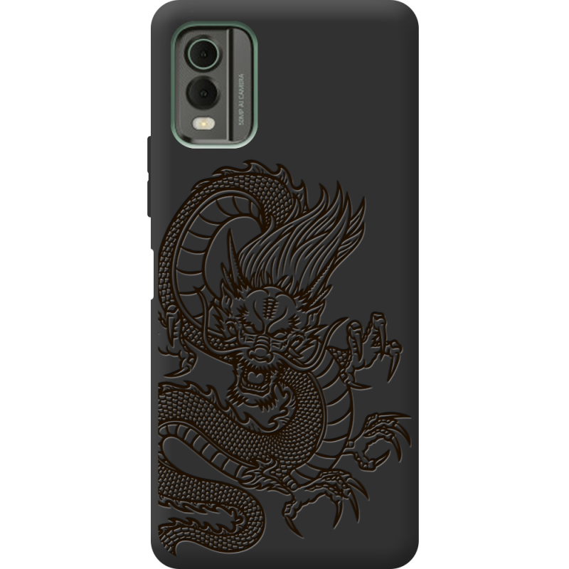 Черный чехол BoxFace Nokia C32 Chinese Dragon