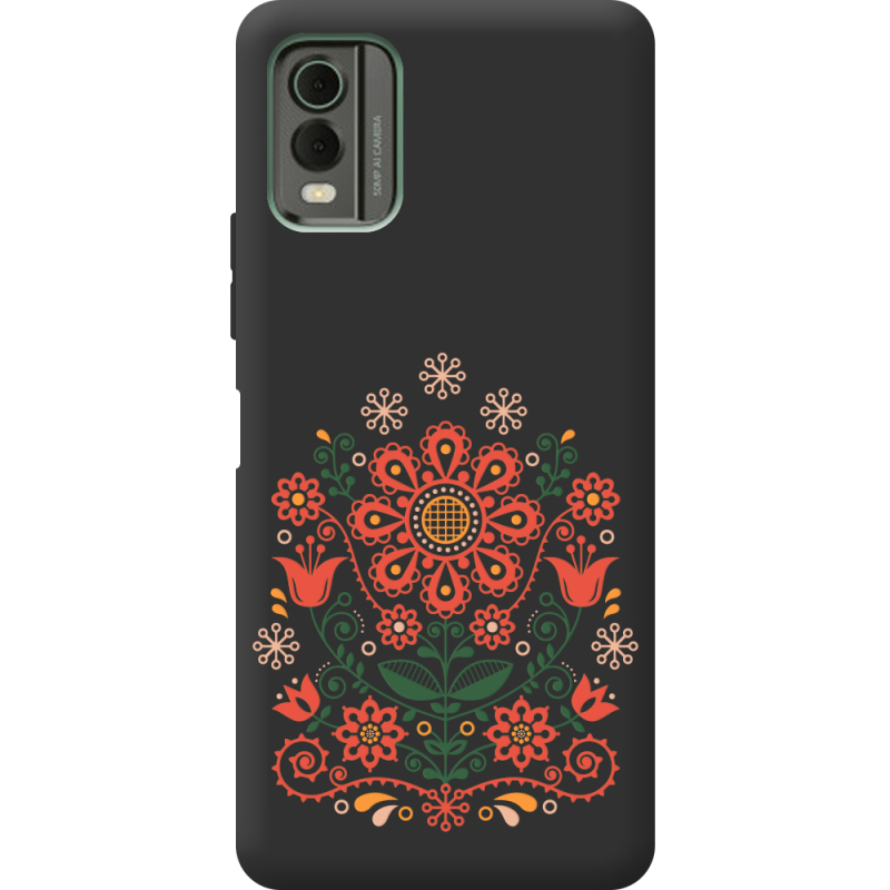 Черный чехол BoxFace Nokia C32 Ukrainian Ornament