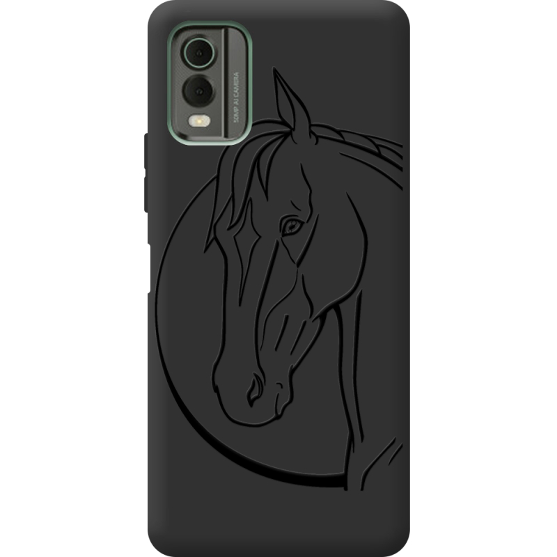 Черный чехол BoxFace Nokia C32 Horse