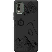 Черный чехол BoxFace Nokia C32 Mountains