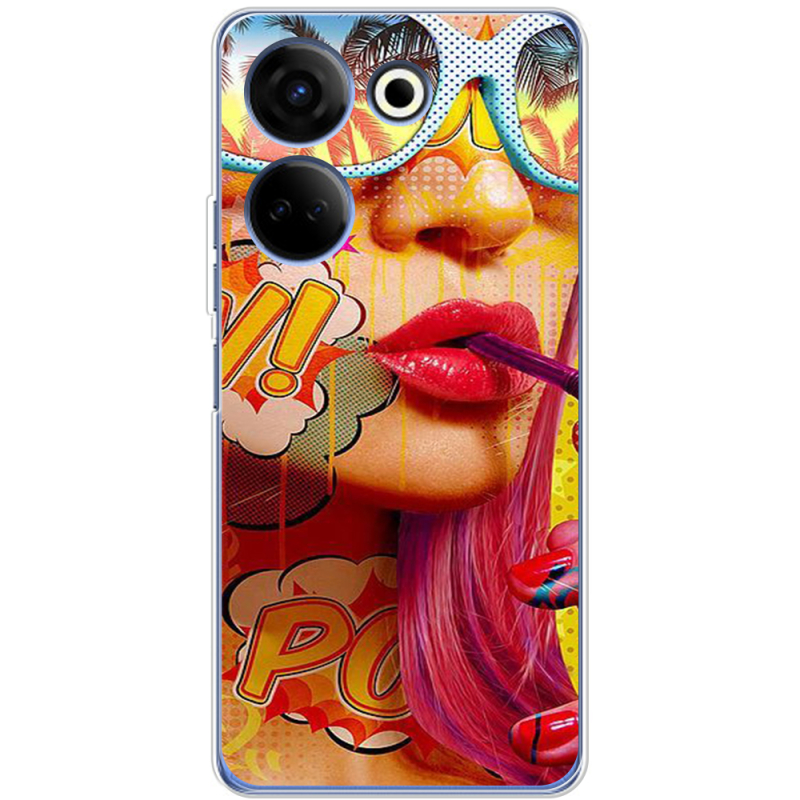 Чехол BoxFace Tecno Camon 20 Pro 4G Yellow Girl Pop Art