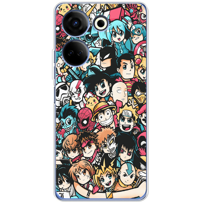 Чехол BoxFace Tecno Camon 20 Pro 4G Anime Stickers