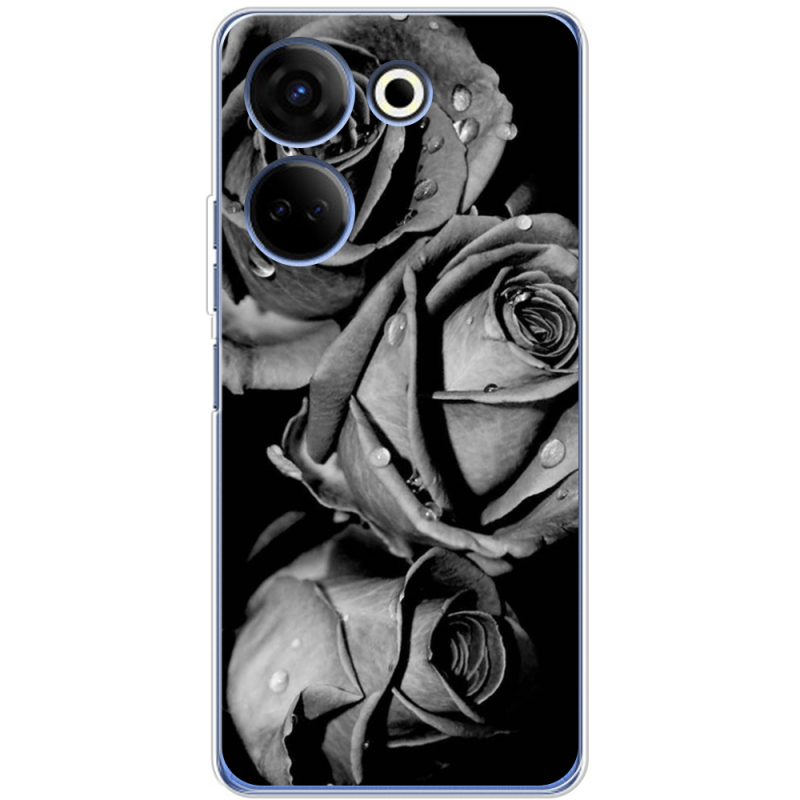 Чехол BoxFace Tecno Camon 20 Pro 4G Black and White Roses