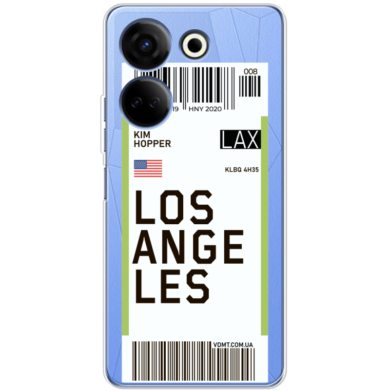 Прозрачный чехол BoxFace Tecno Camon 20 Pro 4G Ticket Los Angeles