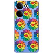 Прозрачный чехол BoxFace Tecno Camon 20 Pro 4G Hippie Flowers