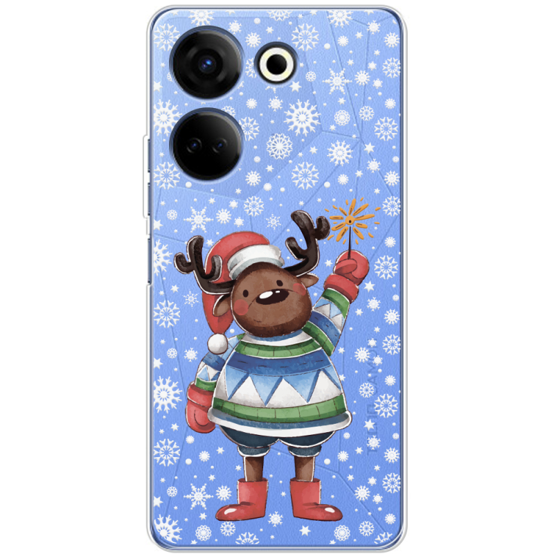 Прозрачный чехол BoxFace Tecno Camon 20 Pro 4G Christmas Deer with Snow