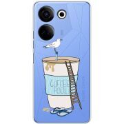 Прозрачный чехол BoxFace Tecno Camon 20 Pro 4G Segull in Cofee Pool