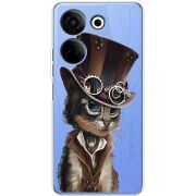 Прозрачный чехол BoxFace Tecno Camon 20 Pro 4G Steampunk Cat