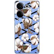 Прозрачный чехол BoxFace Tecno Camon 20 Pro 4G Cotton flowers