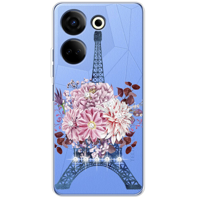 Чехол со стразами BoxFace Tecno Camon 20 Pro 4G Eiffel Tower