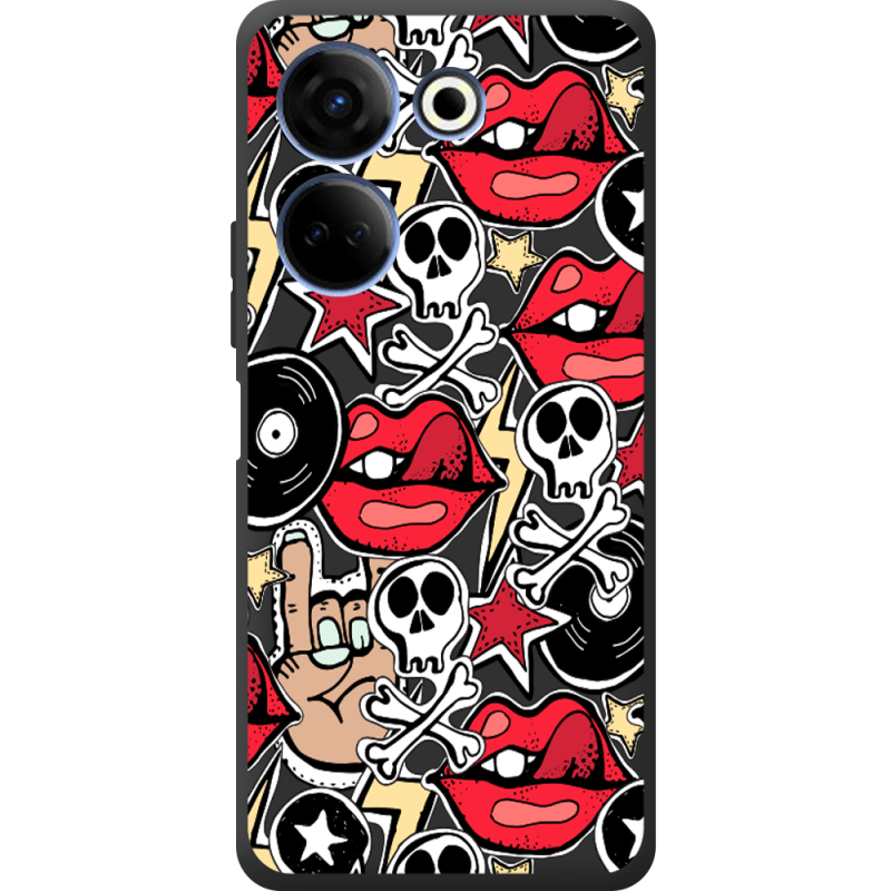 Черный чехол BoxFace Tecno Camon 20 Pro 4G Rock Graffiti