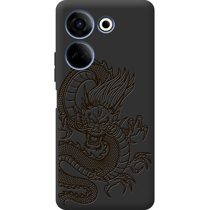 Черный чехол BoxFace Tecno Camon 20 Pro 4G Chinese Dragon