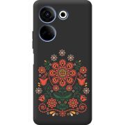 Черный чехол BoxFace Tecno Camon 20 Pro 4G Ukrainian Ornament