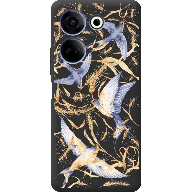 Черный чехол BoxFace Tecno Camon 20 Pro 4G Ластівки